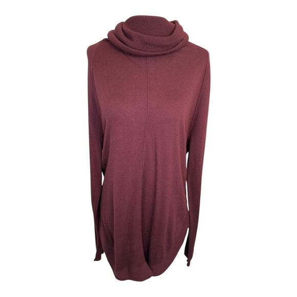 Caslon Women's‎ Small Cowl Neck Tunic Sweater Burgundy Long Sleeve Relaxed Fit - Picture 1 of 7